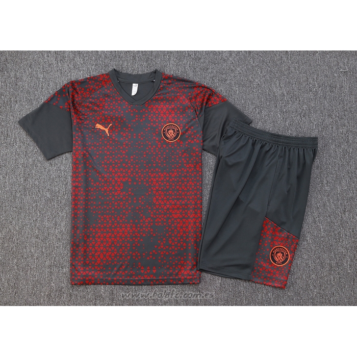 Chandal del Manchester City Manga Corta 2023-2024 Rojo - Pantalon Corto